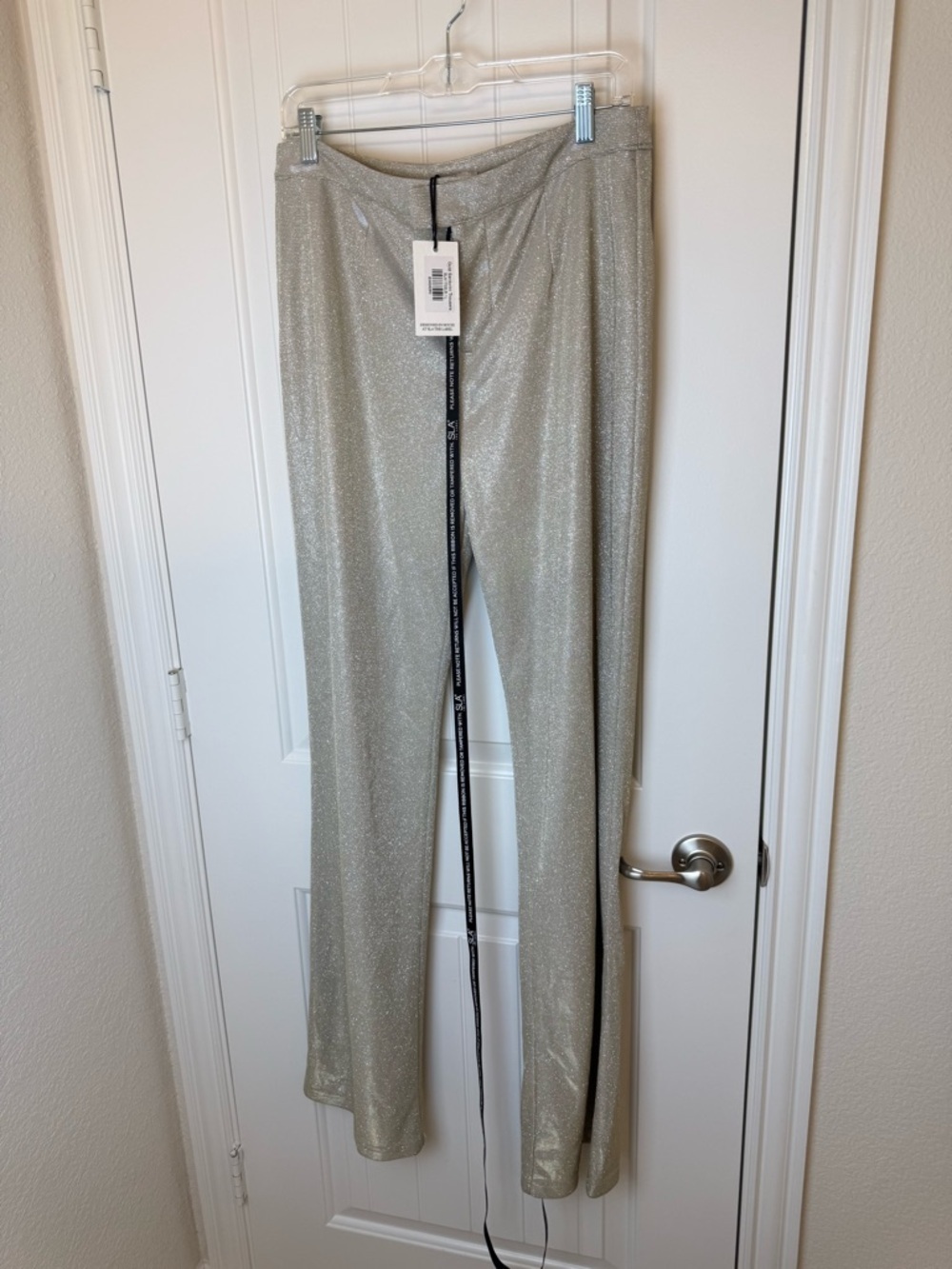 NWT REVOLVE SLA the Label Sparkle Wide-Leg Pants sz L - Picture 3 of 13